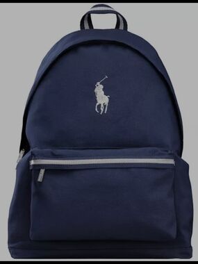 Polo by Ralph Lauren Navy Backpack White Big Pony Logo New